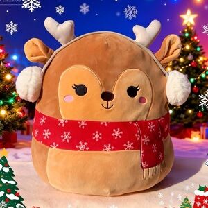 Squishmallows Darla The Reindeer  14” Christmas Squad  Good Condition